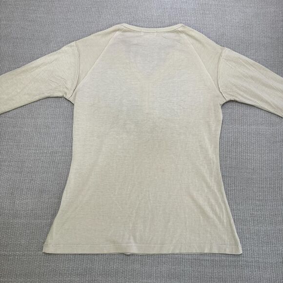 Y2K Long Sleeve Grunge Henley Shirt w/ Winged Heart Feathers Small Graphic tee - Picture 5 of 5